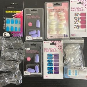 Large Lot of Press On Nails and Accessories